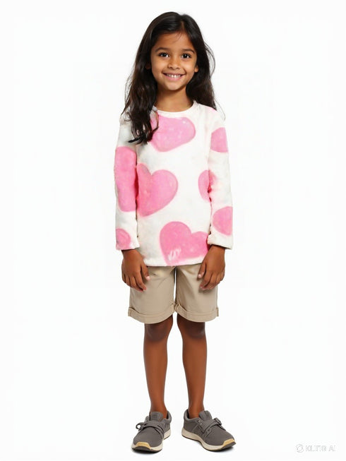 ZARA Pink Heart White Shirt Only